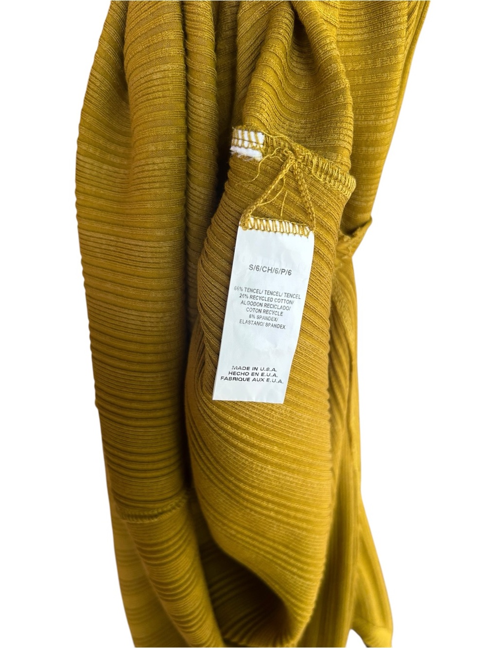 Vitamin A West Organic Rib Midi Dress Size Small Chartreuse - Picture 2 of 5